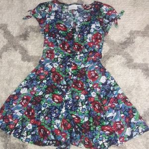 Retro Floral Corset tie Romper size Small